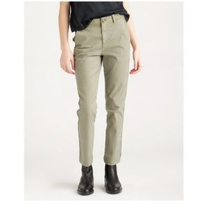 Quince Stretch Organic Cotton Twill Girlfriend Chino Pants Olive Green Size 31